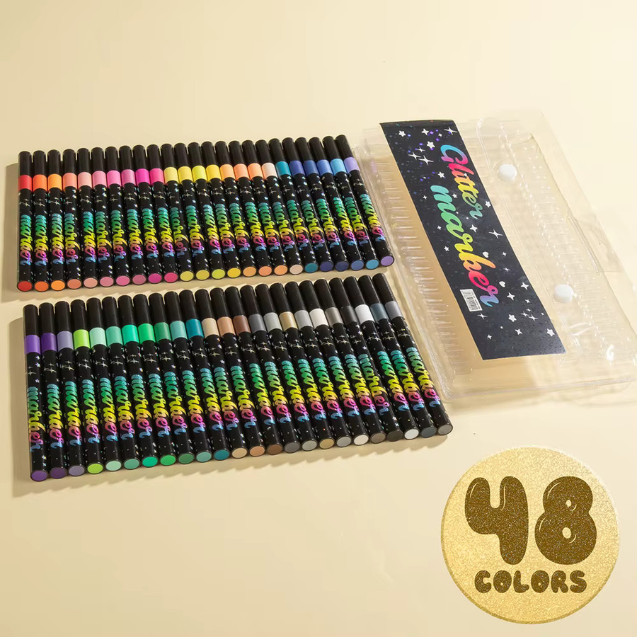 Aixxhh Glitzer-Pinselmarker mit wasserbasierter Tinte in Multicolour für Kunsthandwerk und DIY-Projekte - Bild 5