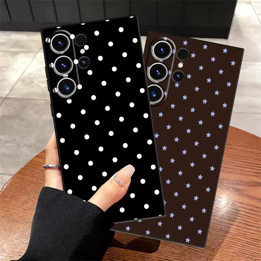 Luxus Handyhülle mit Polka Dot Muster für Samsung Galaxy S20 S21 S23 S24 S25 S26 S9 S10 Note 8 9 10 20 Ultra Plus FE in Schwarz - Bild 1