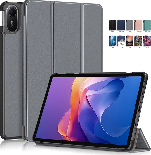 Xiaomi Redmi Pad 2 Hülle 11 Zoll Trifold Magnetische Smart Cover aus PU Leder in Schwarz - Bild 1