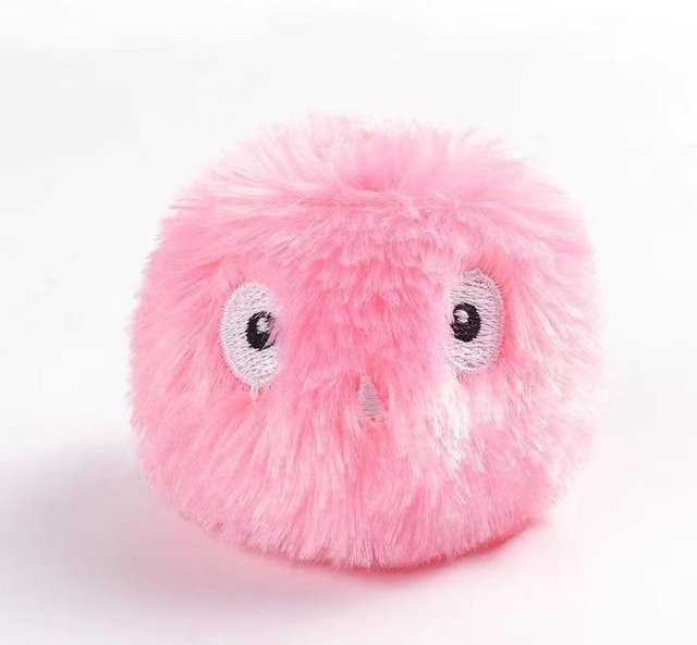 Yiran Furniture Intelligentes Katzenspielzeug, interaktiver Ball, Plüsch, rosa - Bild 1