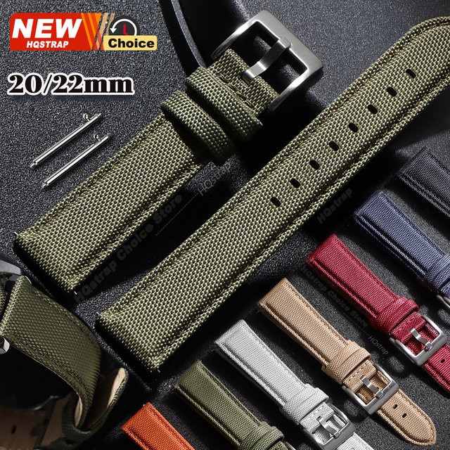 HQstrap Uhrenarmband Nylon, Textil/NATO, Schwarz, Unisex, 20mm 22mm - Bild 1