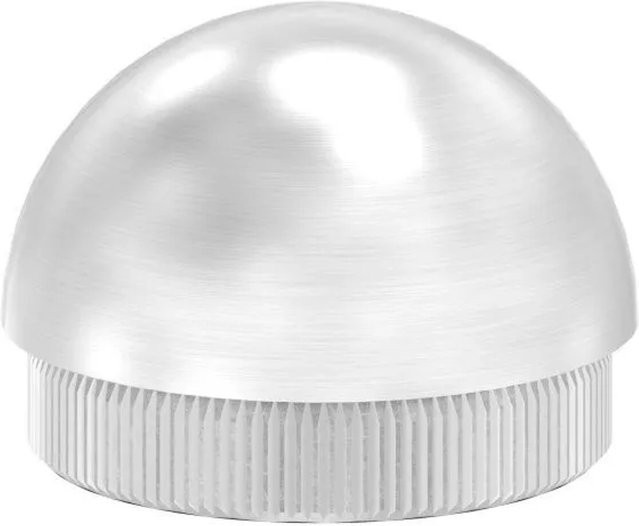 FeNau Einsteckkappe aus Edelstahl V2A für halbrunde Rohre Ø 42,4 x 2,0 mm in Silber - Bild 1