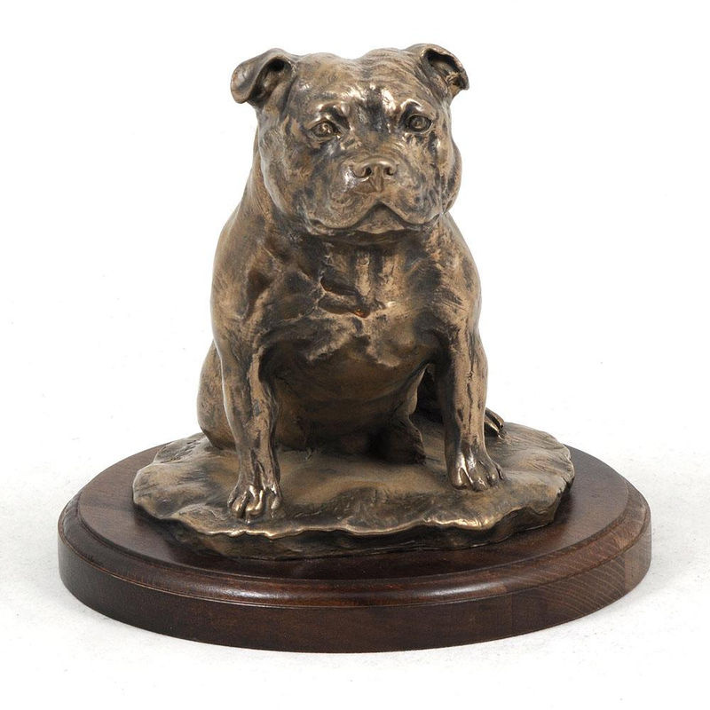 Staffordshire Bull Terrier Hundestatue Art-Dog braun Dekorationsfigur aus Kunstharz für dein Büro oder als Trophäe Höhe: 37,5 cm - Bild 7