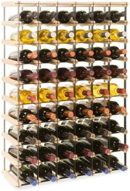 PROREGAL Modulares Weinregal Vinotega aus massivem Kiefernholz in Natur, H x B x T: 92,5 x 62,5 x 24,5 cm - Bild 1