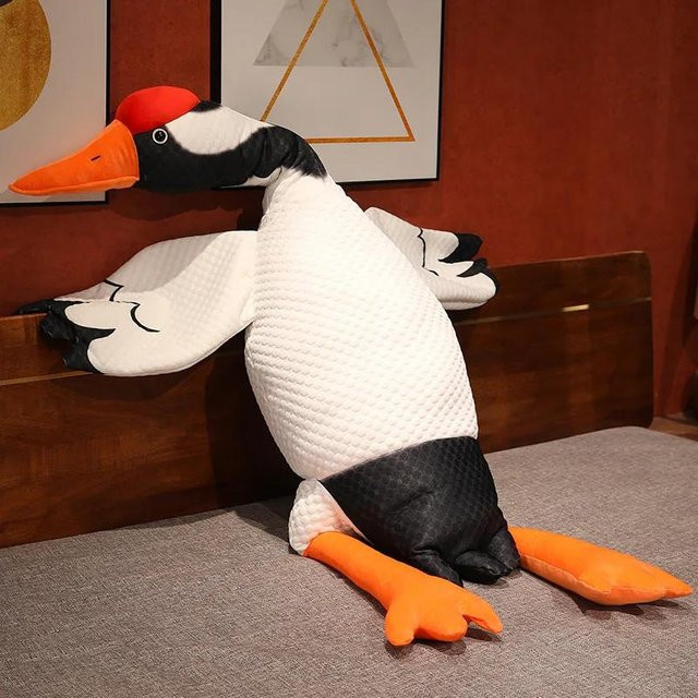 Kidsly Weißgans Rotkronenkran Plüschtier Puppe, 130cm, ab 18 Jahre - Bild 1
