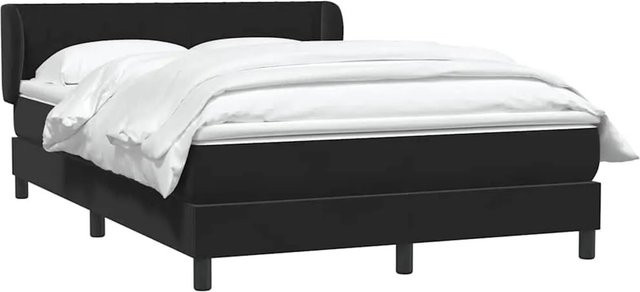 vidaXL Boxspringbett mit Matratze in Schwarz aus Samt, Hybrid-Modell mit Taschenfederkern, B/T/H: 160 x 210 x 78 cm - Bild 1