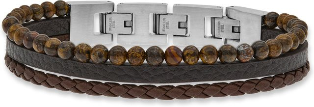 Save Brave Armband Edelstahl, Tigerauge, Silber, Herren - Bild 1