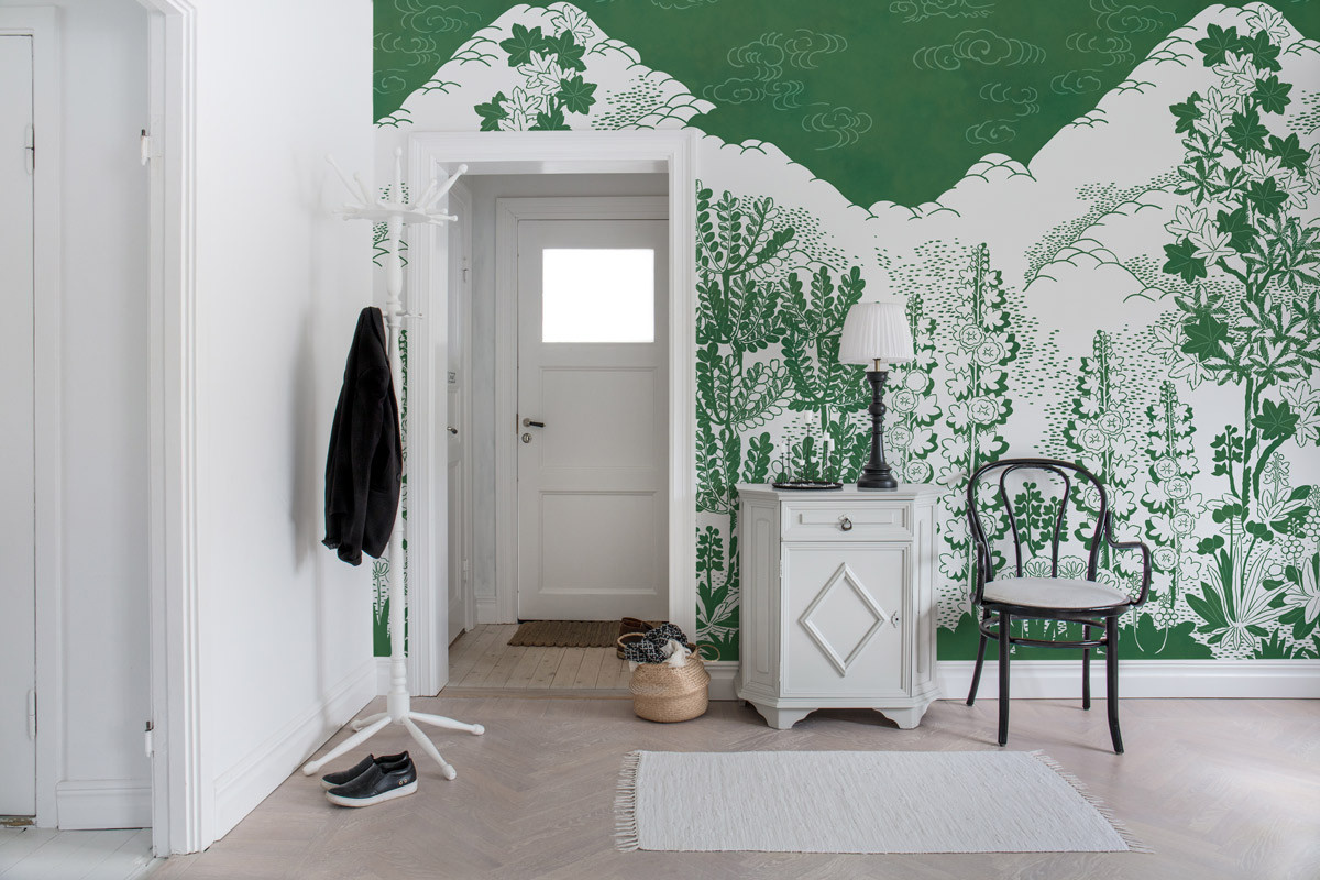 Rebel Walls Mural Eden Green Fototapete mit floralem Motiv in Non-Woven-Qualität, B/H: 225 x 270 cm - Bild 1