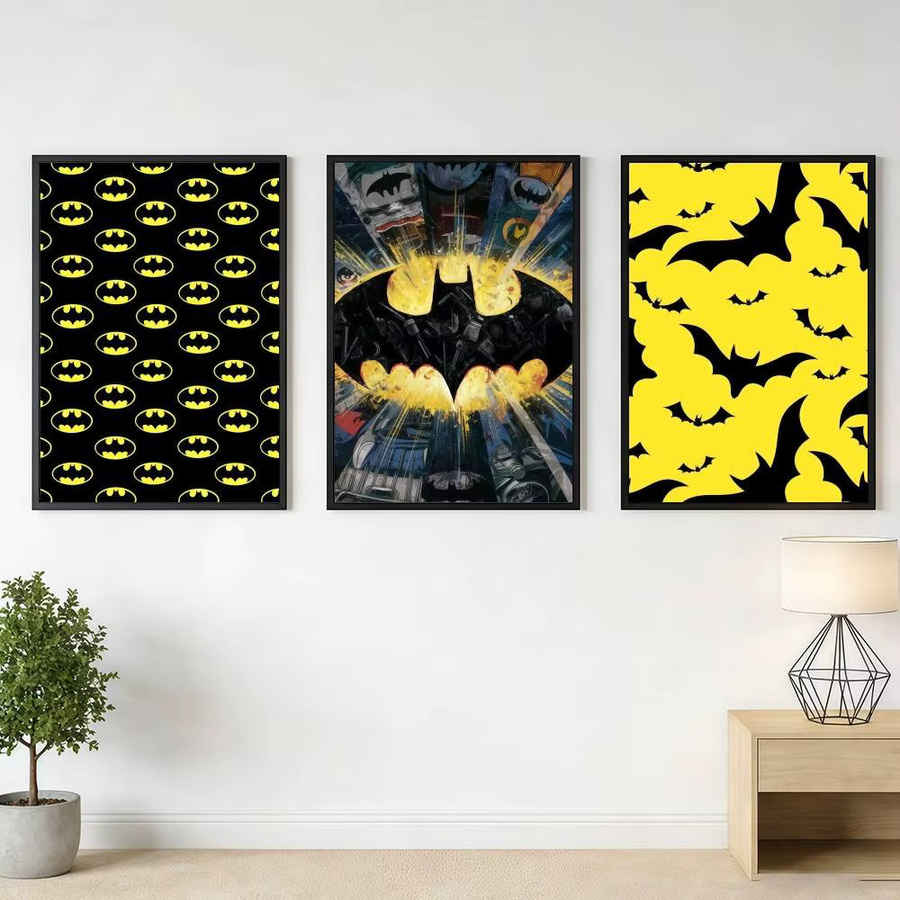 Warner Bros. Batman Logo Poster Aufkleber Vintage Kunstdruck Wanddekoration, B/H: 21,0 x 30,0 cm, Mehrfarbig - Bild 2