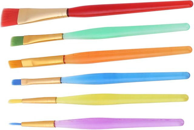 Igeteck Bunte Nylonhaar Malpinsel Aquarellpinsel, 6-teiliges Set, Blau - Bild 1