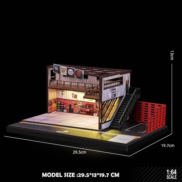 Linyi toy car Amerikanischer Stil Altes Lagerhaus Szene, Modell, mit Lichtern, ab 6 Jahren - Bild 1