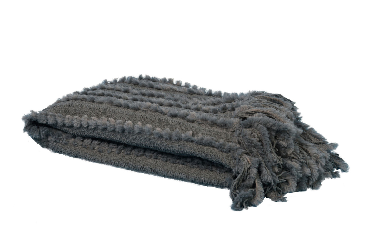 STAR HOME Webpelzdecke Nala Kuscheldecke mit Zopfmuster in Grau, B/T: 130 x 170 cm - Bild 1