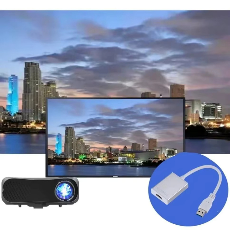 GRWIBEOU USB 3.0 zu HDMI Konverter HD 1080P Audio-Video-Adapter in Schwarz für PC und Laptop - Bild 4