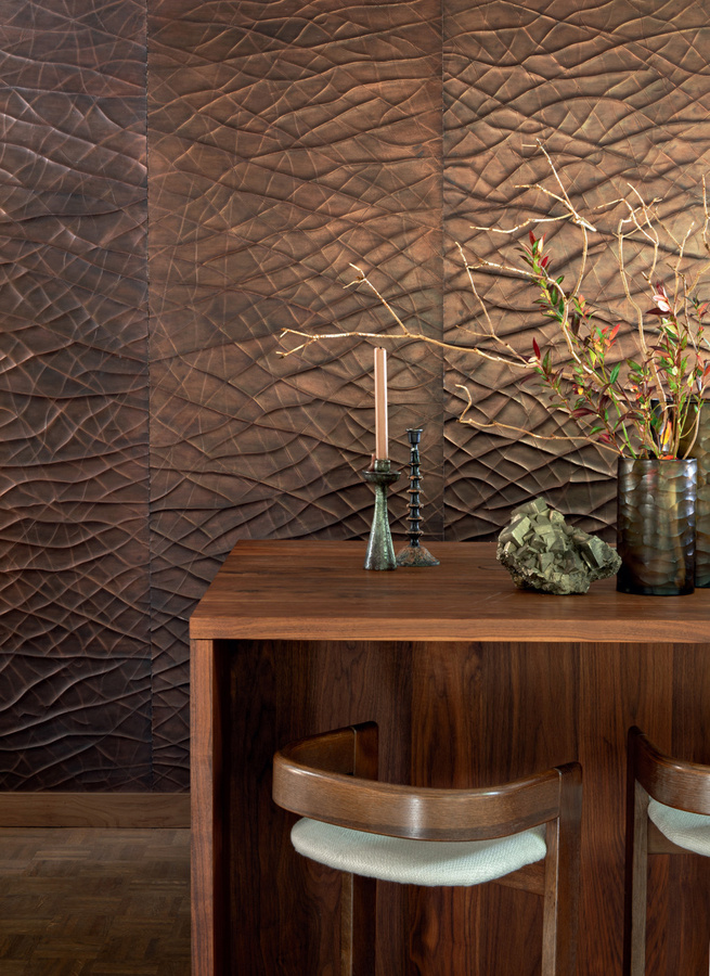 CMO Paris Tapete Gesso Cuivre in Gold und Braun mit abstraktem Design - Bild 1