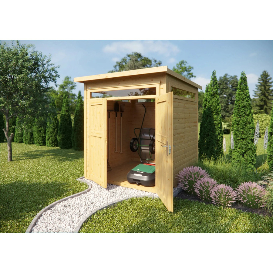 WEKA Gartenhaus 265 aus Holz mit Flachdach in Braun, B/H/T: 220 x 234 x 250 cm - Bild 2