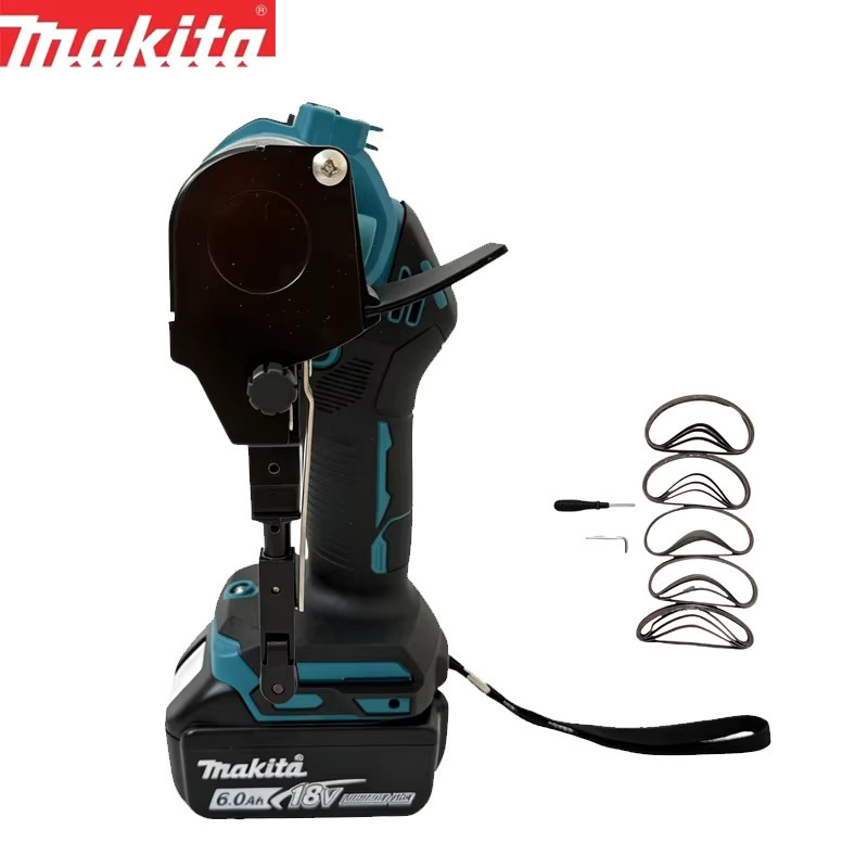 Makita Akku Mini-Bandschleifer LXT Bürstenlos in Petrol für Holz- und Metallbearbeitung - Bild 2