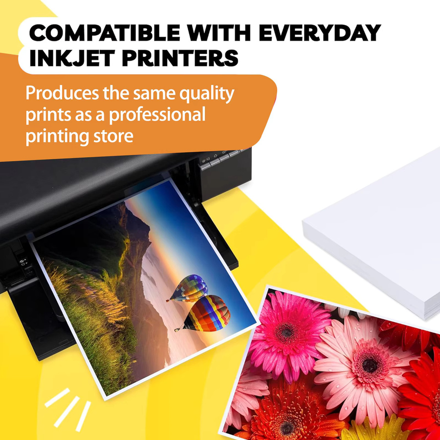 HUSPER 4R glänzendes selbstklebendes Fotopapier für Inkjet-Drucker, 100 Blatt, 135 g/m2, B: 10,2 cm, H: 15,2 cm - Bild 3