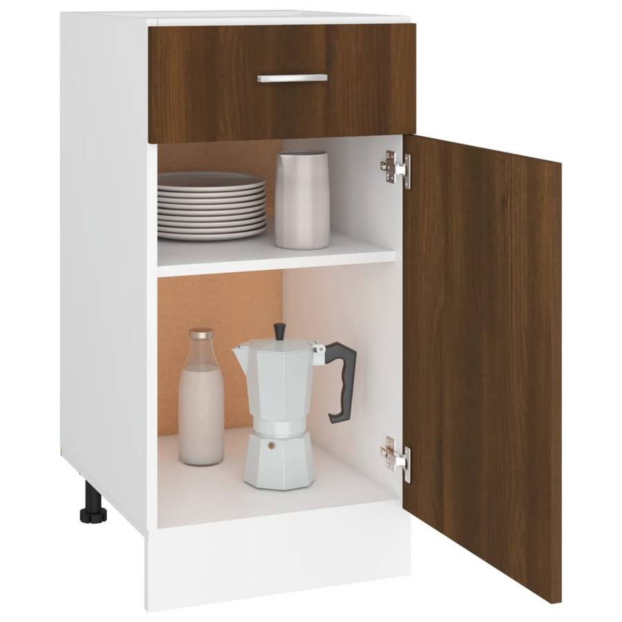 vidaXL Unterschrank mit Schublade Eiche Braun B: 40 cm, T: 46 cm, H: 81,5 cm - Bild 5