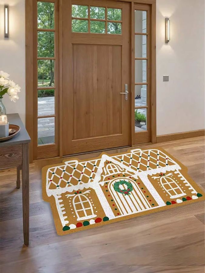 VIKAMA Fußmatte Lebkuchenhaus Alien Willkommen rutschfest für Außenbereich, Küche und Schlafzimmer - Bild 3
