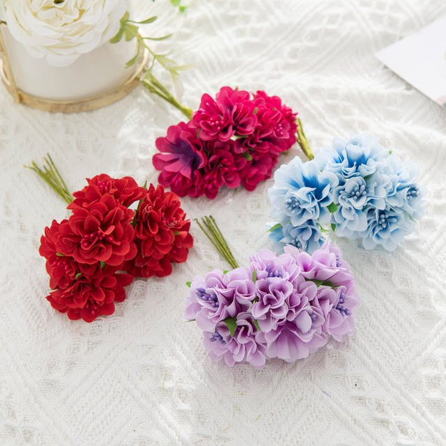Künstliche Nelken Bouquets in Rot und Multicolour für Hochzeiten, Partys und DIY-Dekorationen - Bild 1