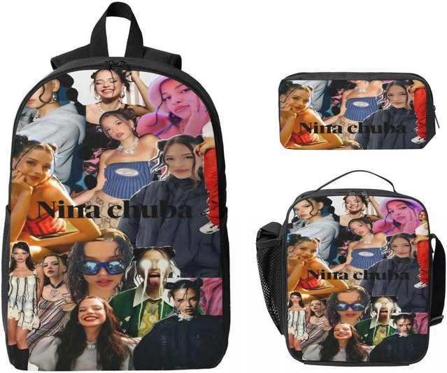 Nina Chuba Kinderrucksack Set mit Brotdose und Federmäppchen in Multicolour von Fancy Style Studio - Bild 1