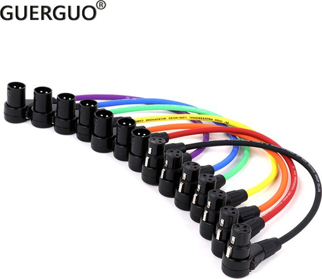 GuerGuo XLR-Audiokabel mit 90-Grad-Stecker auf Buchse in Grau - Bild 1