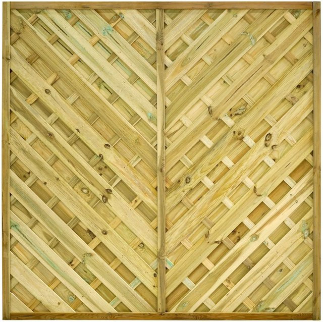 GartenLand Diagonalzaun VARIO Gerade Holzzaun aus Kiefernholz in Grün, B/H: 180 x 180 cm, kesseldruckimprägniert - Bild 1