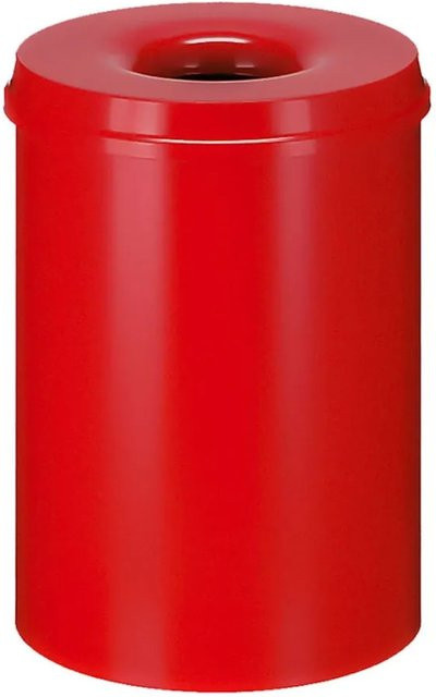 PROREGAL Selbstlöschender Papierkorb und Abfallsammler aus Metall, Rot, H x Ø: 47 x 33,5 cm, 30 Liter - Bild 1