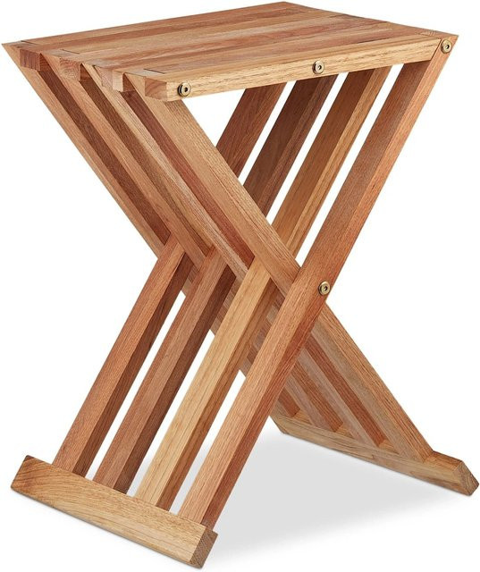 Relaxdays Klapptisch aus Walnussholz in Braun, B/T/H: 44,5 x 34 x 28 cm - Bild 1