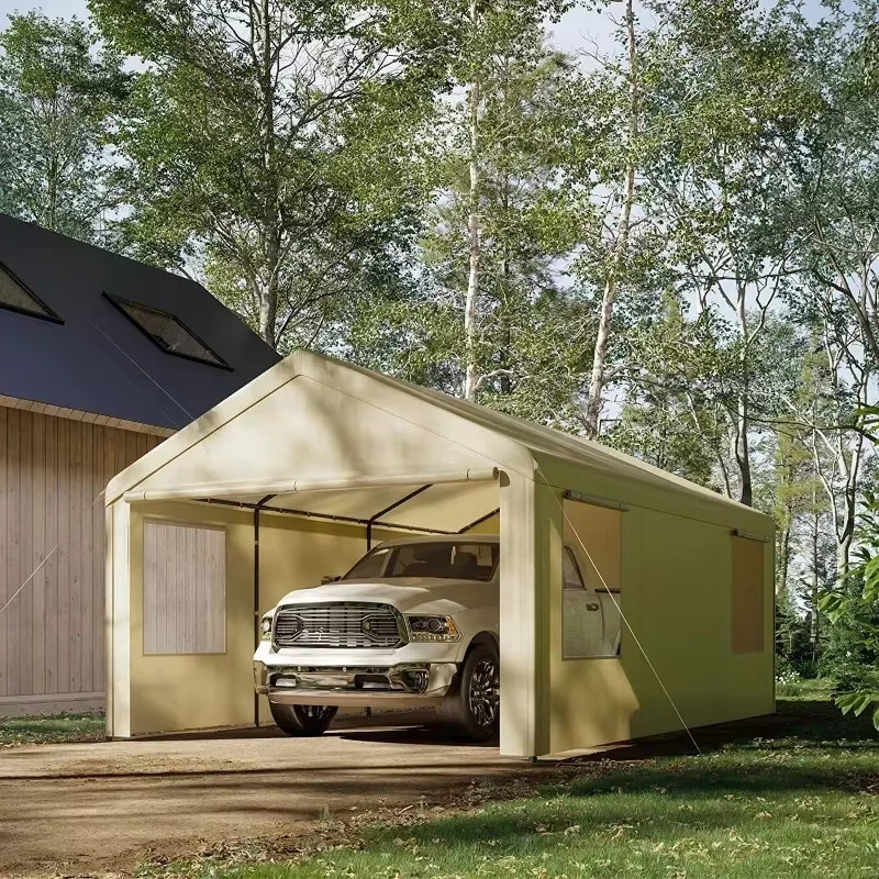 Mobiles Aluminium-Carport als Parkzelt und Sonnenschutz für den Außenbereich in Grau oder Beige - Bild 2