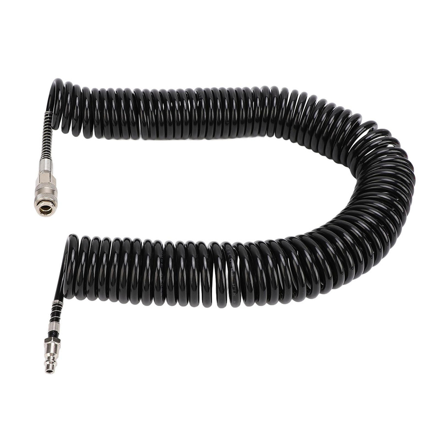 KaiSai Rückstoß-Luftschlauch in Schwarz mit Knickschutz, 12 m Länge, verwicklungsresistenter Luftkompressorschlauch für Luftstaubsauger und Luftpumpen - Bild 4
