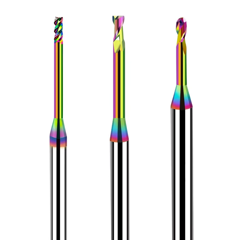 DGMZNC 3-Schneidiger 4D Aluminium-Tiefnutfräser aus Wolframstahl mit DLC-Beschichtung für die Holzbearbeitung und CNC-Fräsen, Multicolor - Bild 2