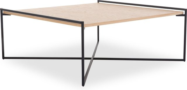 Couchtisch 8445 HASSE in Braun, modern und quadratisch, Asteiche furniert mit Metall, B/T/H: 95 x 95 x 40 cm - Bild 1