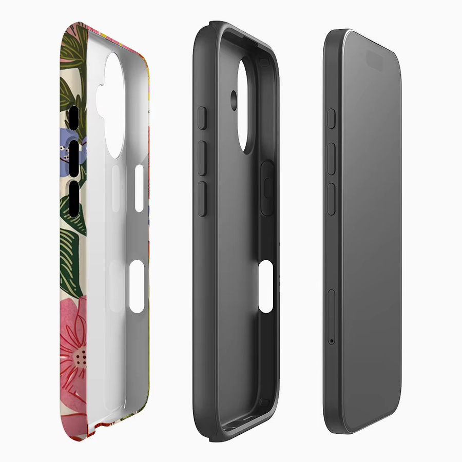 Potdemiel Magnetische iPhone Hülle mit Blumenmuster in Multicolour für iPhone 17 16 15 14 13 Pro Max Plus – Robuste Doppel-Schicht-Schutzhülle - Bild 2