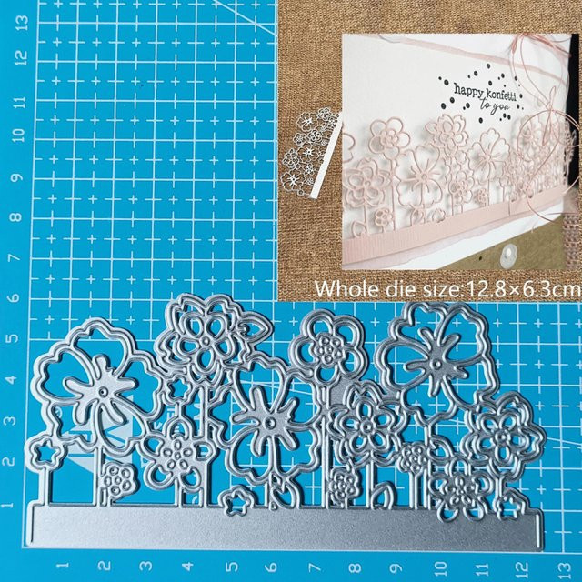 Metall Stanzform Blume in Silber für Scrapbooking und Papierhandwerk - Bild 1