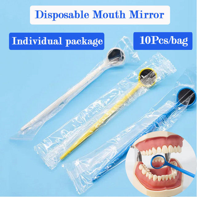 10 Stück Dental-Mundspiegel aus Kunststoff, Einweg-Multifunktionsreflektor - Bild 1