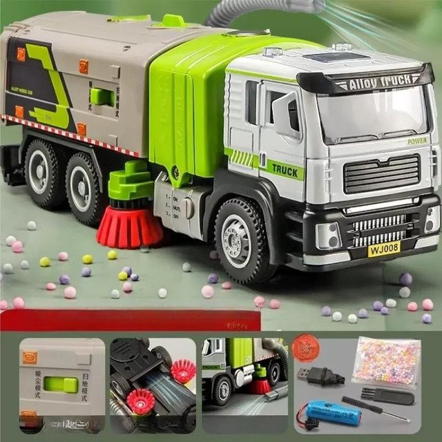Linyi toy car Kehrmaschine Modell, Spielzeugauto, 1:50, Metall, mit Licht und Ton, ab 14 Jahren - Bild 1