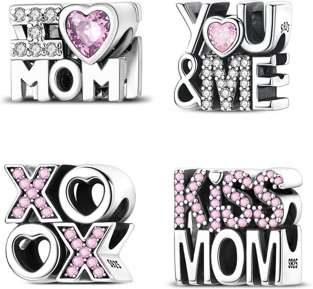 Bead Charm 925 Silber, Zirkonia, Rosa, Damen - Bild 1