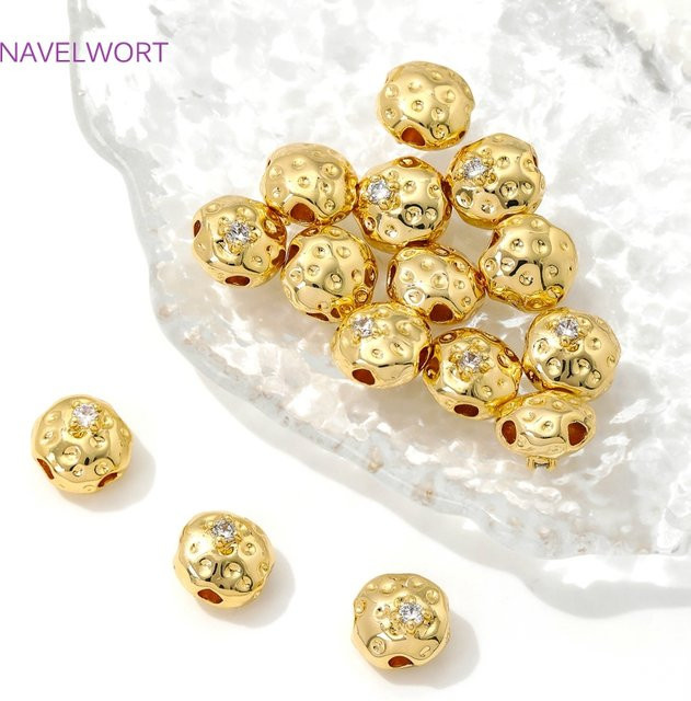 Abstandsperlen 18K vergoldetes Messing, 8 mm, Unisex - Bild 1