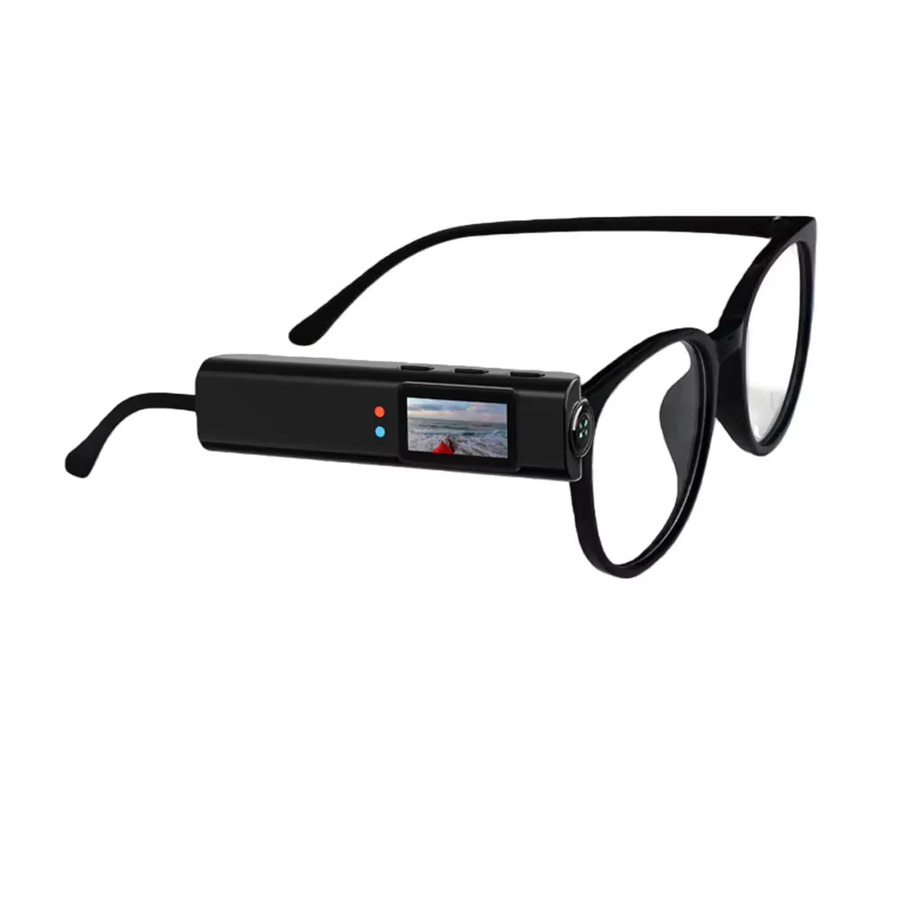 BAJEAL 2K Tragbare Videokamera mit Anti-Shake, 110° Weitwinkelobjektiv und WLAN, Intelligente Headset-Brille für Video- und Tonaufnahme, Schwarz - Bild 3
