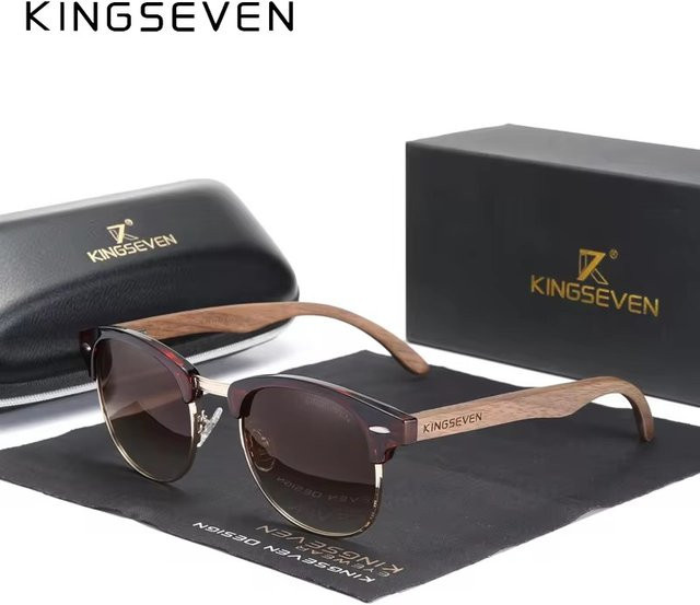 Kings even Sonnenbrille, Holz, schwarz, polarisiert, Unisex - Bild 1