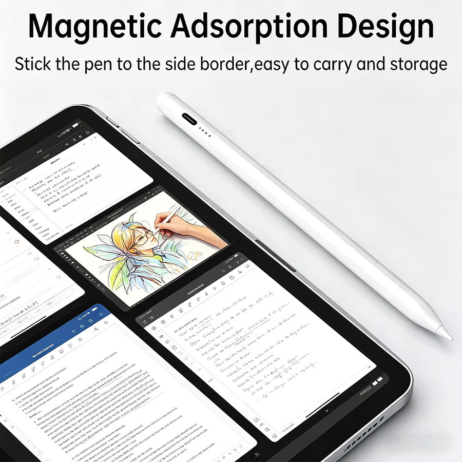 EMTRA iPad Pencil 2025 Stylus-Stift in Weiß mit Handballenerkennung und Neigungssensitivität für iPad Air Pro M3 und iPad mini 5 6 7 sowie iPad 7 8 9 10 11. Generation - Bild 3