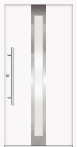 Splendoor Sicherheitshaustür RHODOS Prime RC2 aus Aluminium in Weiß mit Glaseinsatz, Höhe: 210 cm, Breite: 100 cm, Tiefe: 7 cm - Bild 1