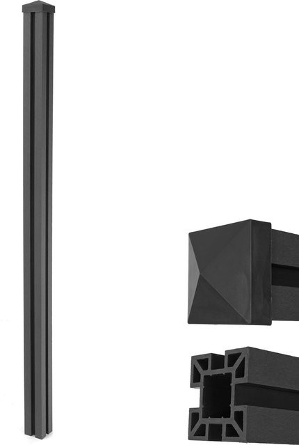 MCW WPC-Pfosten Savoie Stecksystem Anthrazit Höhe: 240 cm - Bild 1