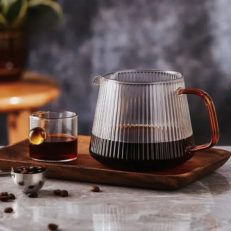 Handtropf-Brause Set mit Glas-Schwanenhals-Wasserkocher und Holzgriff in Transparent und Braun für Barista Home Cafe - Bild 3