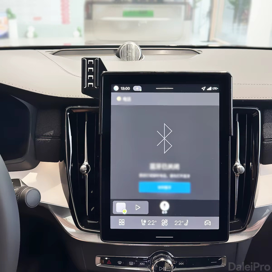 DaleiPro Qi-Kabellose Handyhalterung für Volvo XC60, XC90 und S90 in Schwarz mit Bildschirm-Fixierclip - Bild 3
