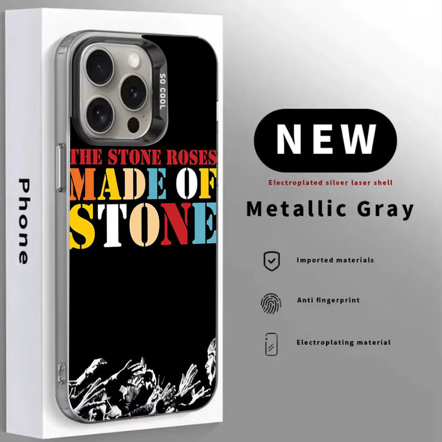 The Stone-R-Roses stoßfeste Handyhülle für Apple iPhone 15 14 13 12 11 Pro Max Plus in Schwarz Weiß - Bild 2
