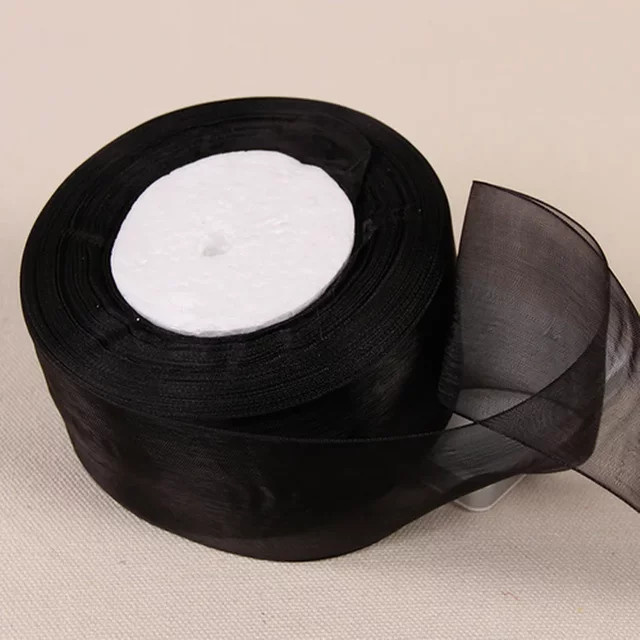 Merylover Organza-Band für DIY Bastelbedarf und Dekoration, Transparent, 50 Yards - Bild 1