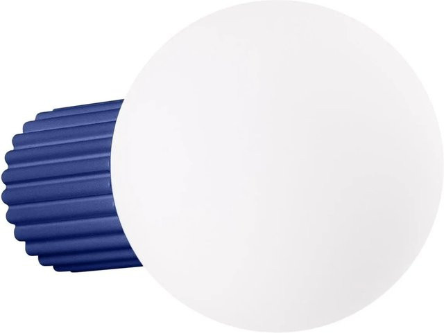 Licht-Erlebnisse Wandleuchte für Bad und Küche in Blau mit Glas-Kugelschirm und Aluminium, IP44, G9, Breite: 12 cm - Bild 1