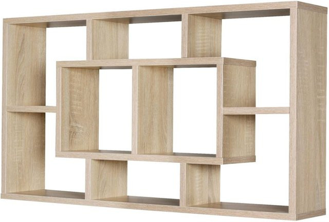 Wandregal Wohnling Eiche Sonoma Nachbildung, Farbe Beige/Braun, B/H/T: 85 x 47,5 x 16 cm - Bild 1